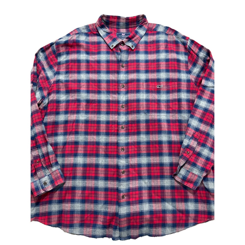 Vineyard Vines Men's 4XT Classic Fit Tucker Shirt Red Blue Plaid Button Down